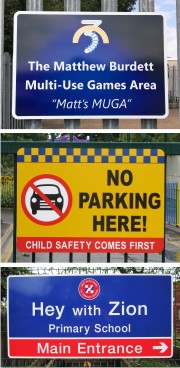 Signs For Metal Railings, Gates and Posts